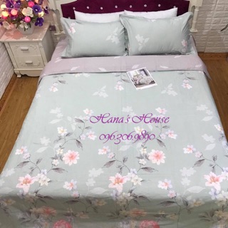 Set chăn ga gối Cotton Demi hoa dây