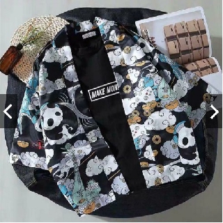 Haori Nhật Bản, áo khoác haori gấu trúc cùng đàn xanh siêu cute, áo kimono