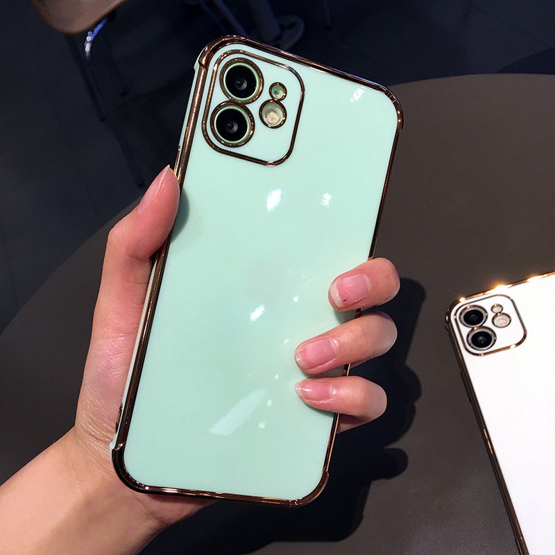 Ốp điện thoại màu trơn chống rơi thích hợp cho Iphone12 11 Pro Max Xr Xs X I8 Plus