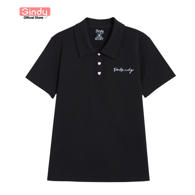 Áo polo nữ form rộng thun phông có cổ đẹp GINDY chất cotton form unisex co giãn phong cách trẻ trung A8109