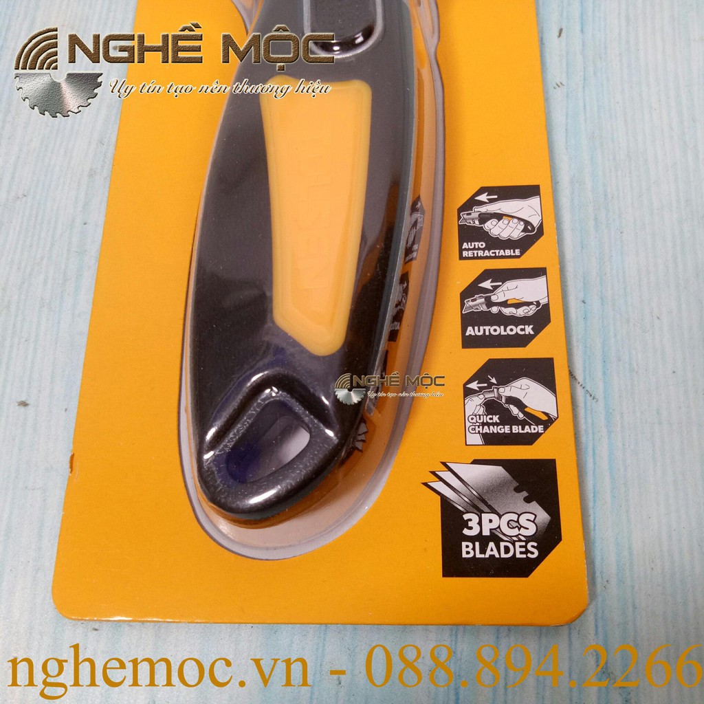 Dao Trổ Cắt Mica, Alu, rọc giấy, Tolsen 30019 tặng kèm 3 lưỡi - nghề mộc