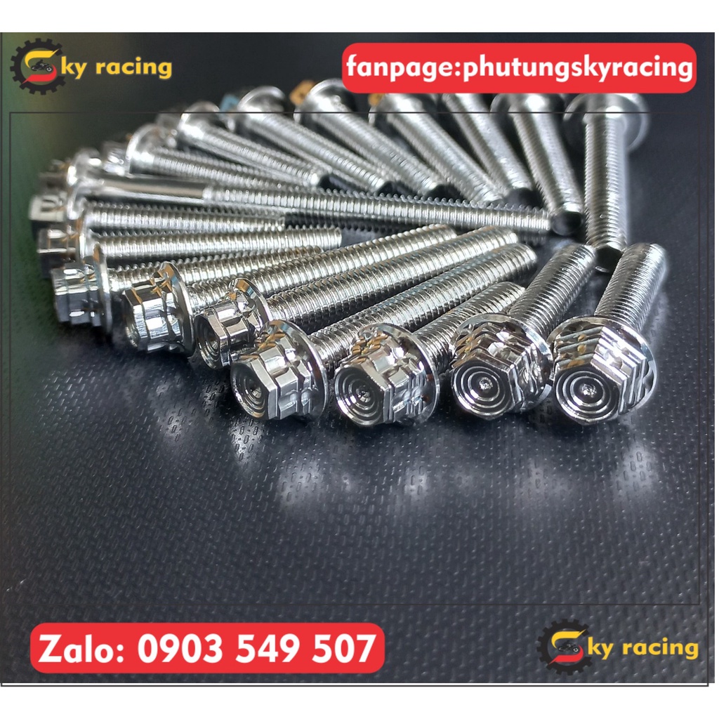 Ốc lốc salaya INOX 304 TH pro v3 gắn cho Ext, Win, Vario, W, Sonic, Raider Fi, Si XC, Si50….tặng kèm hộp