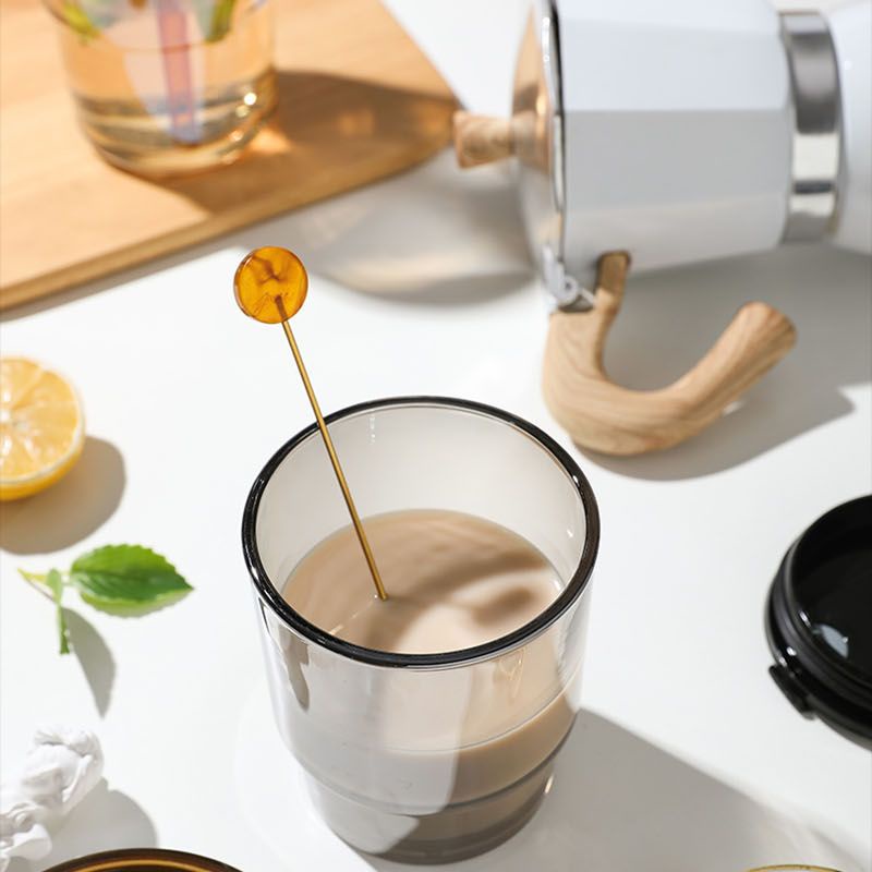 Ly Thủy Tinh Uống Cà Phê 450ml Có Nắp Da Cách Nhiệt