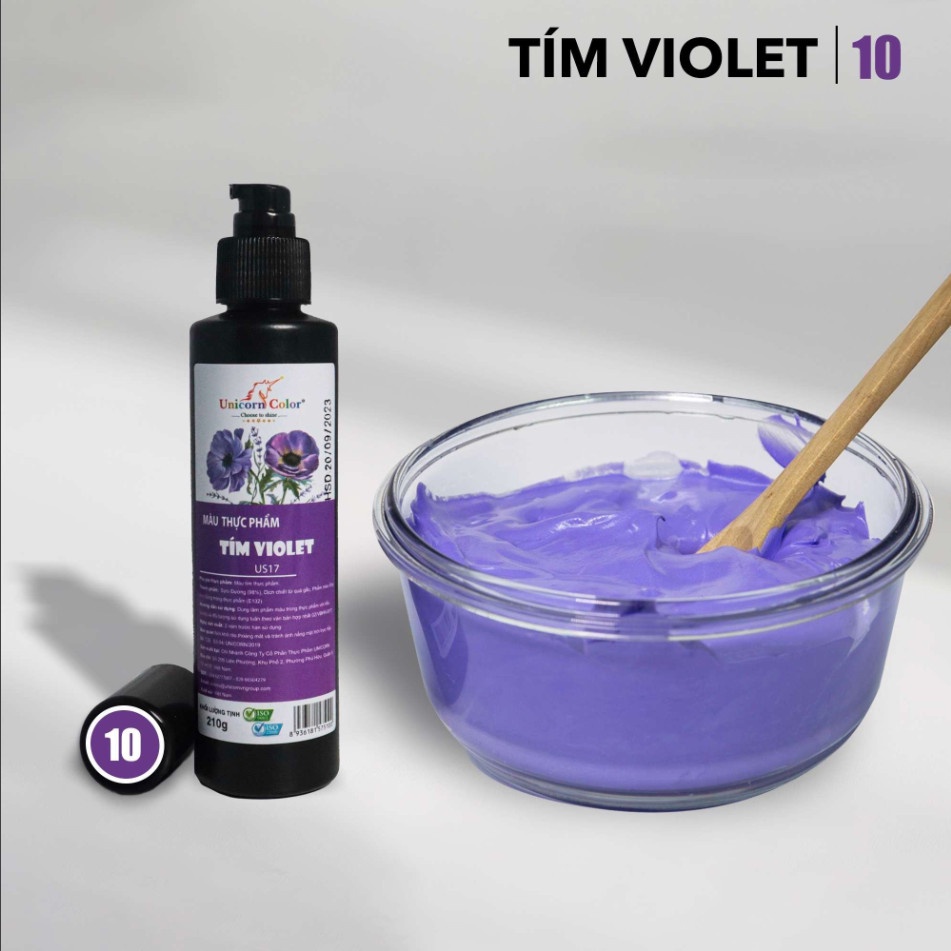 Màu thực phẩm 210g - Tím Violet MS10 (Syrup color Violet) - Unicorn color