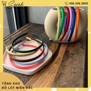 Bờm cài tóc trơn satin bản nhỏ
