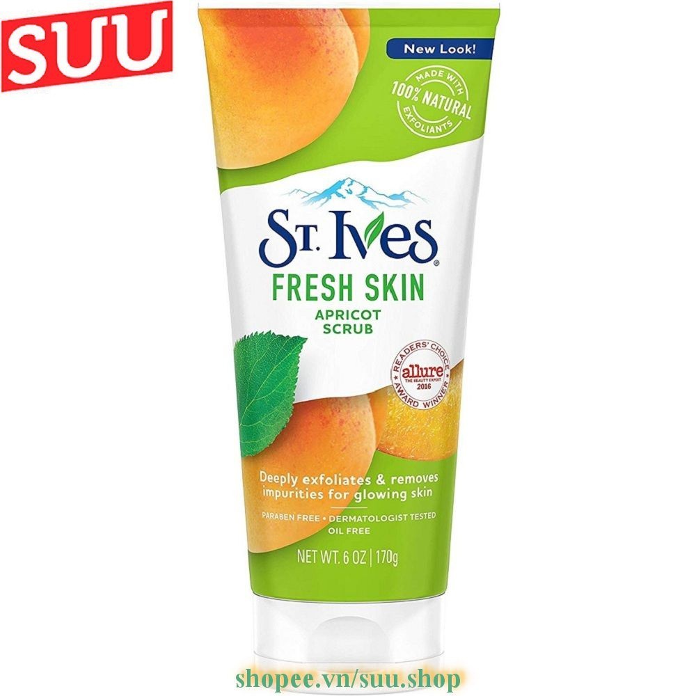 Sữa Rửa Mặt 170g St.Ives Hương Mơ Fresh Skin, suu.shop Cam Kết Hàng Chính Hãng.