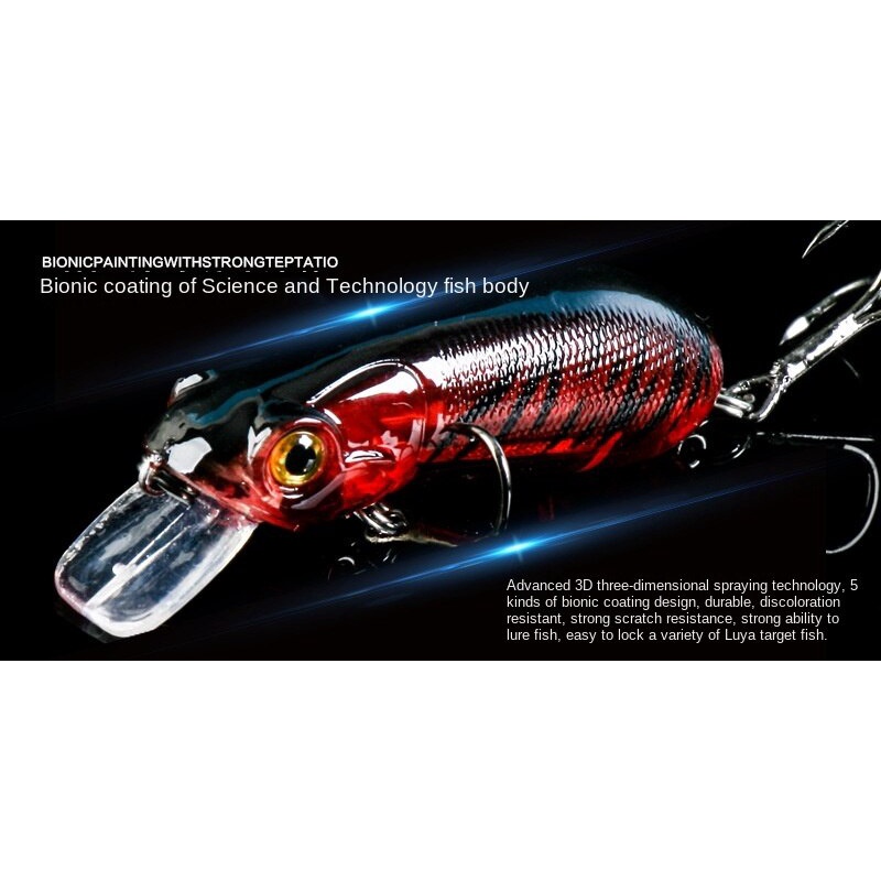 Mồi Câu Cá Giả Dạng Cứng Dài 6cm / 10g Có Móc