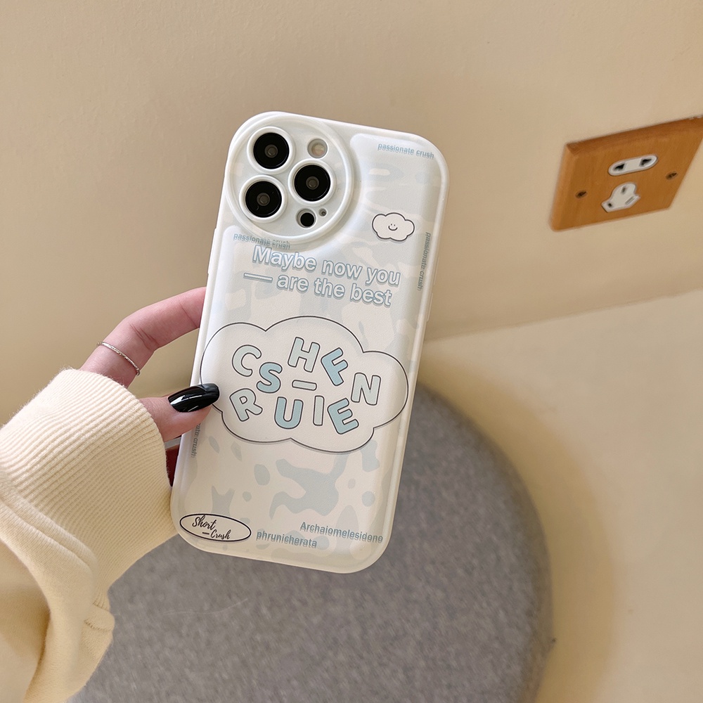 ốp iphone mây tiếng Anh TPu Silicone Case Điện thoại iPhone 11 Pro Max X Xr Xs 7 8 14 Plus Se 2020 12 pro max 13 mini