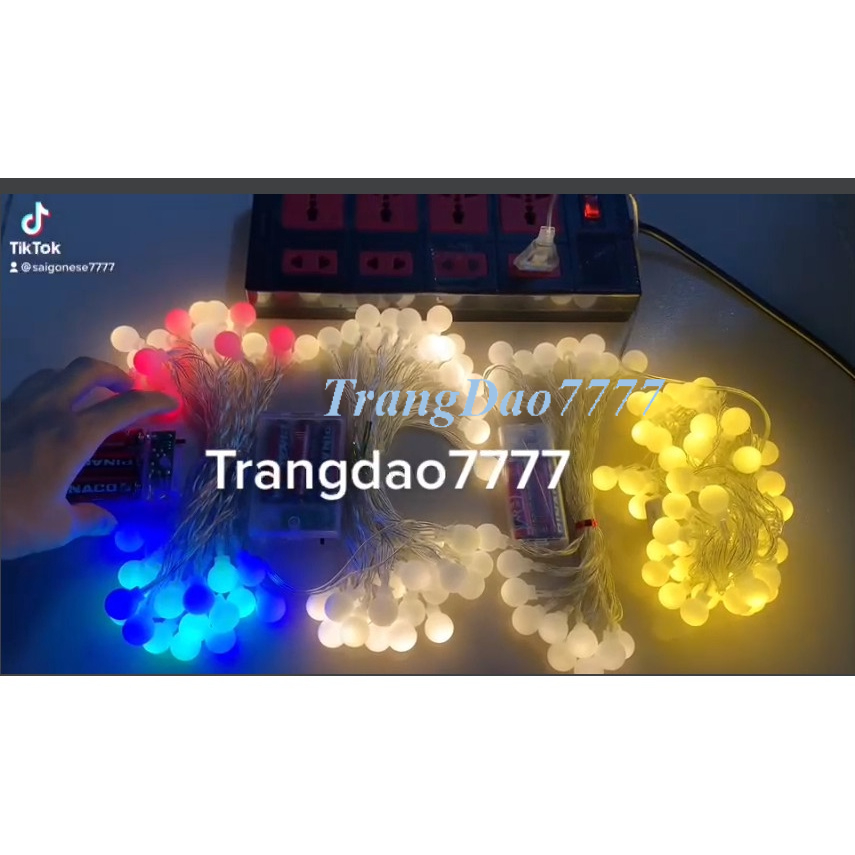 Đèn Led Xài Pin/Cắm Điện Bóng Đèn Tròn Cherry Ball Trang Trí Decor Phòng Ngủ Tiệc Noel Cắm Trại Đẹp Lung Linh