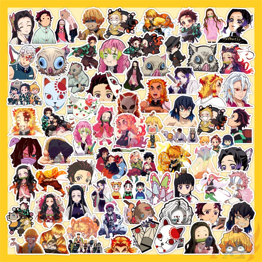 56 Cái / Bộ ☆ Hình Dán Demon Slayer ☆ Sticker Dán Tường Chống Thấm Nước Thời Trang