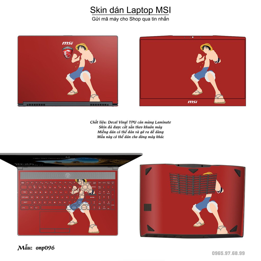 Skin dán Laptop MSI in hình One Piece nhiều mẫu 9 (inbox mã máy cho Shop)