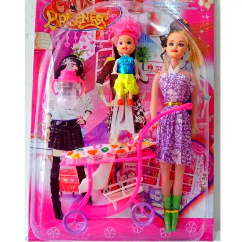 Bộ Đồ Chơi Xe Đẩy Búp Bê Barbie | Búp Bê Barbie Troly | Đồ Chơi Bé Gái