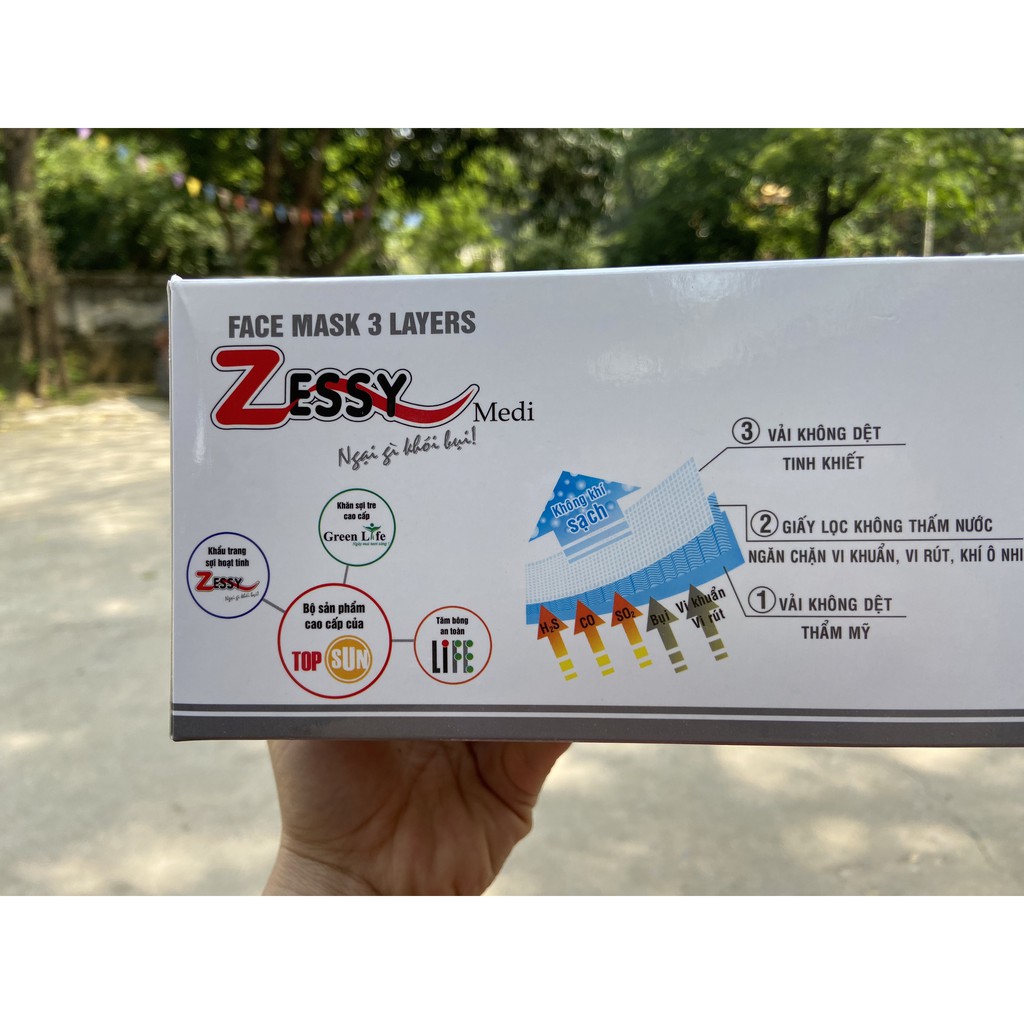 Hộp Khẩu trang zessy y tế 3 lớp 50 chiếc