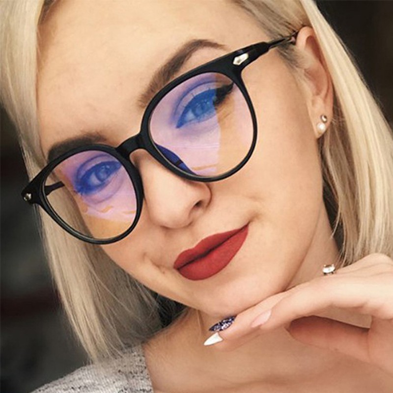 Kính gọng tròn trong suốt thiết kế cổ điển cho cả nam và nữ