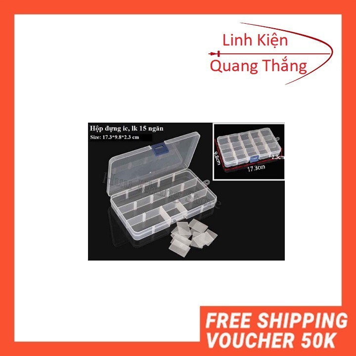 Hộp Chia Ngăn Đựng Trang Sức,Phụ Kiện, Linh Kiện 15 Ngăn - linhkienmh