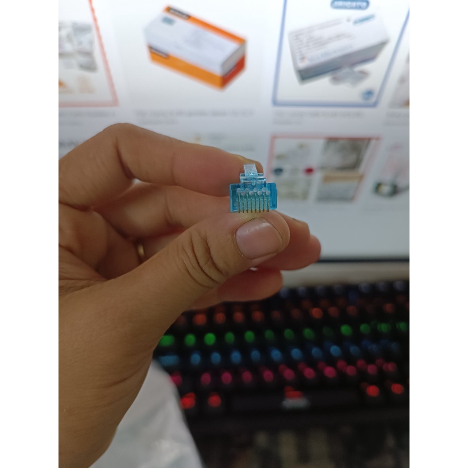 Hạt mạng Cat5 Cat6 Golden Japan Vnet Arigato Senniko chân đồng dày giao ngẫu nhiên loại hàng xịn TTBO's