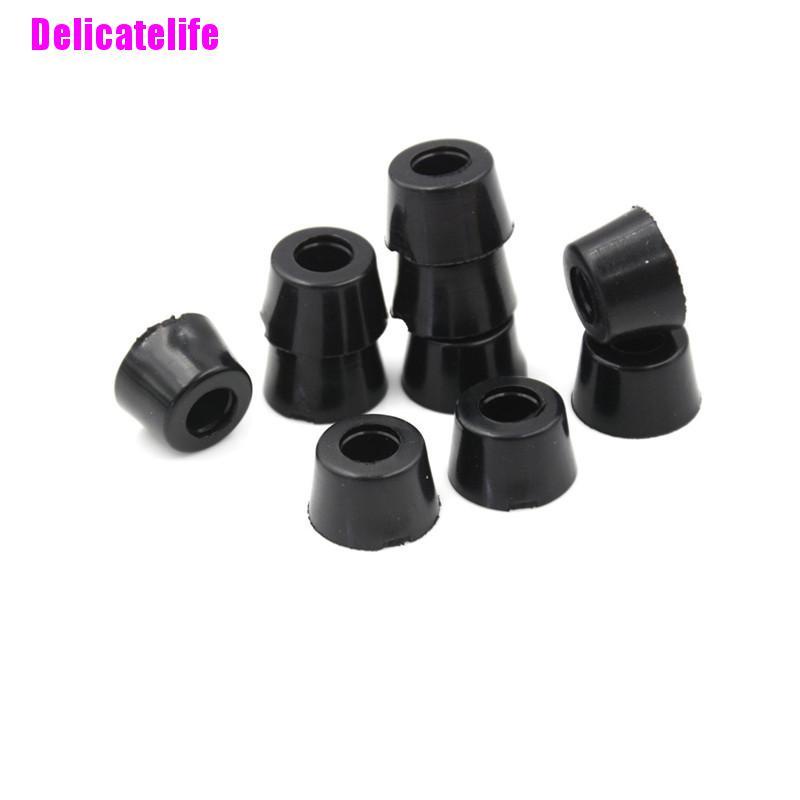Set 10 chân hộp dụng cụ tủ kiếng cao su tròn 17 x 10mm màu đen