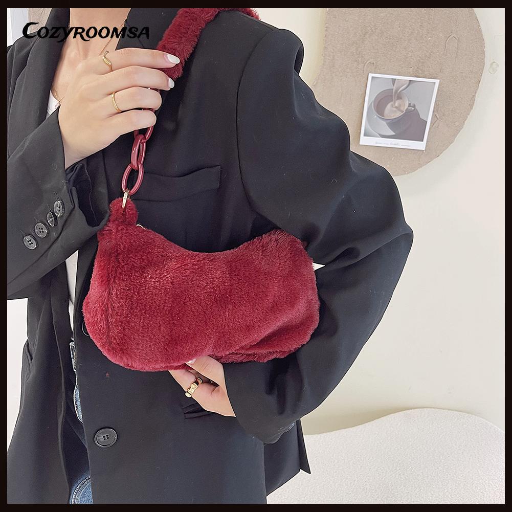 Túi đeo vai màu vintage thời trang mùa đông dành cho nữ