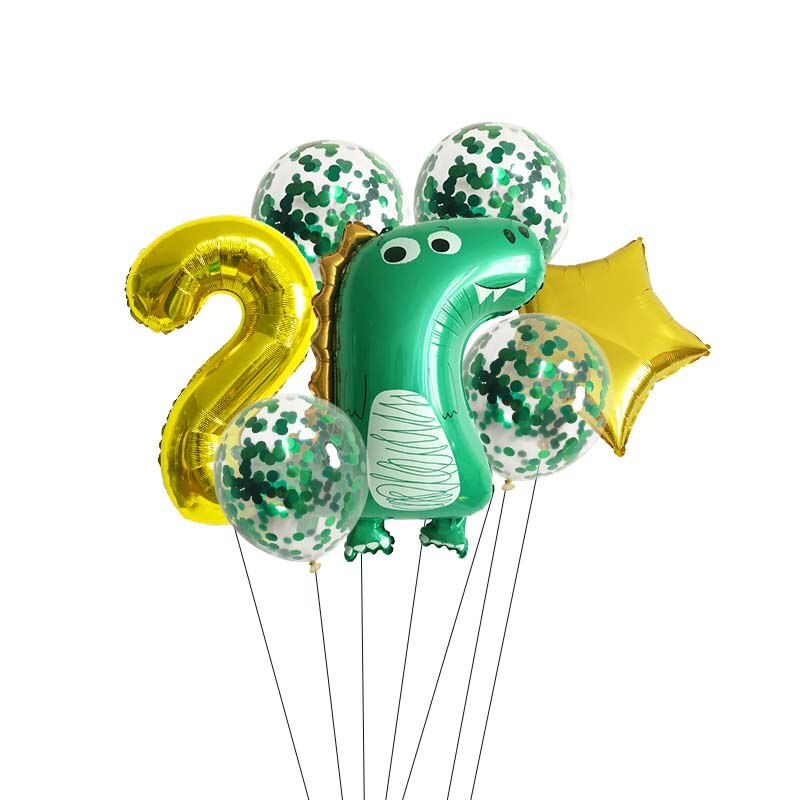 Bộ 7 Bong Bóng Hình Khủng Long 0-9 Trang Trí Tiệc Cho Bé