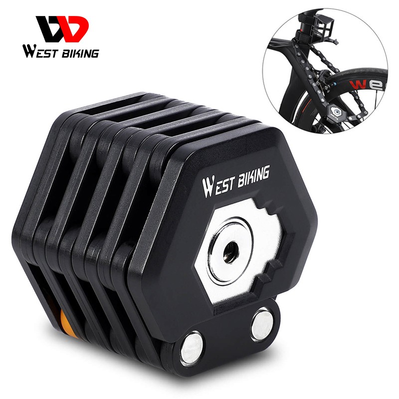Ổ Khóa Xe Đạp Gấp Gọn Kèm 3 Chìa Khóa Chống Trộm Bằng Hợp Kim Chất Lượng Cao