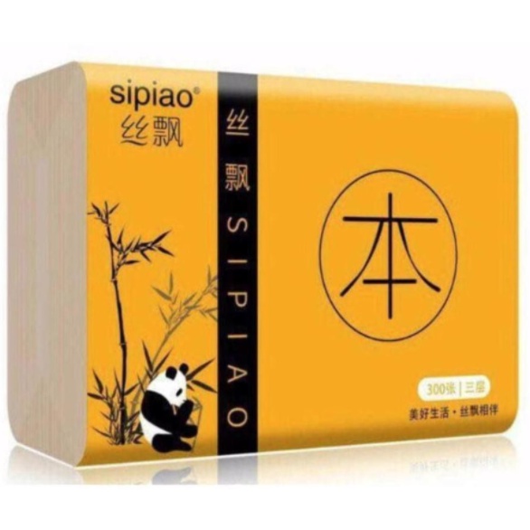 Khăn Giấy Gấu Trúc Sipiao - 1 gói 300 tờ siêu dai