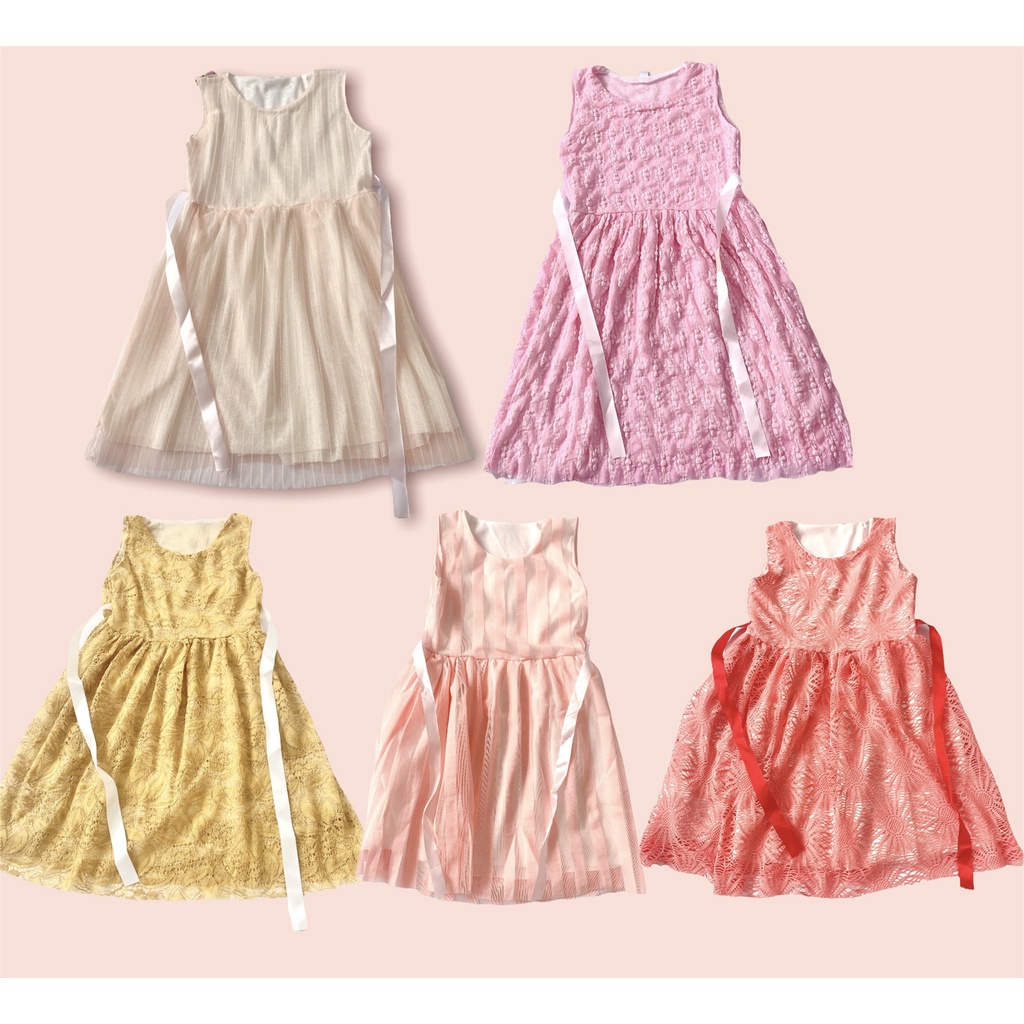 [XẢ KHO] Váy cho bé gái màu hè babydoll chất vải chiffon Sunkid HL nhiều màu size trẻ em 5-10 tuổi