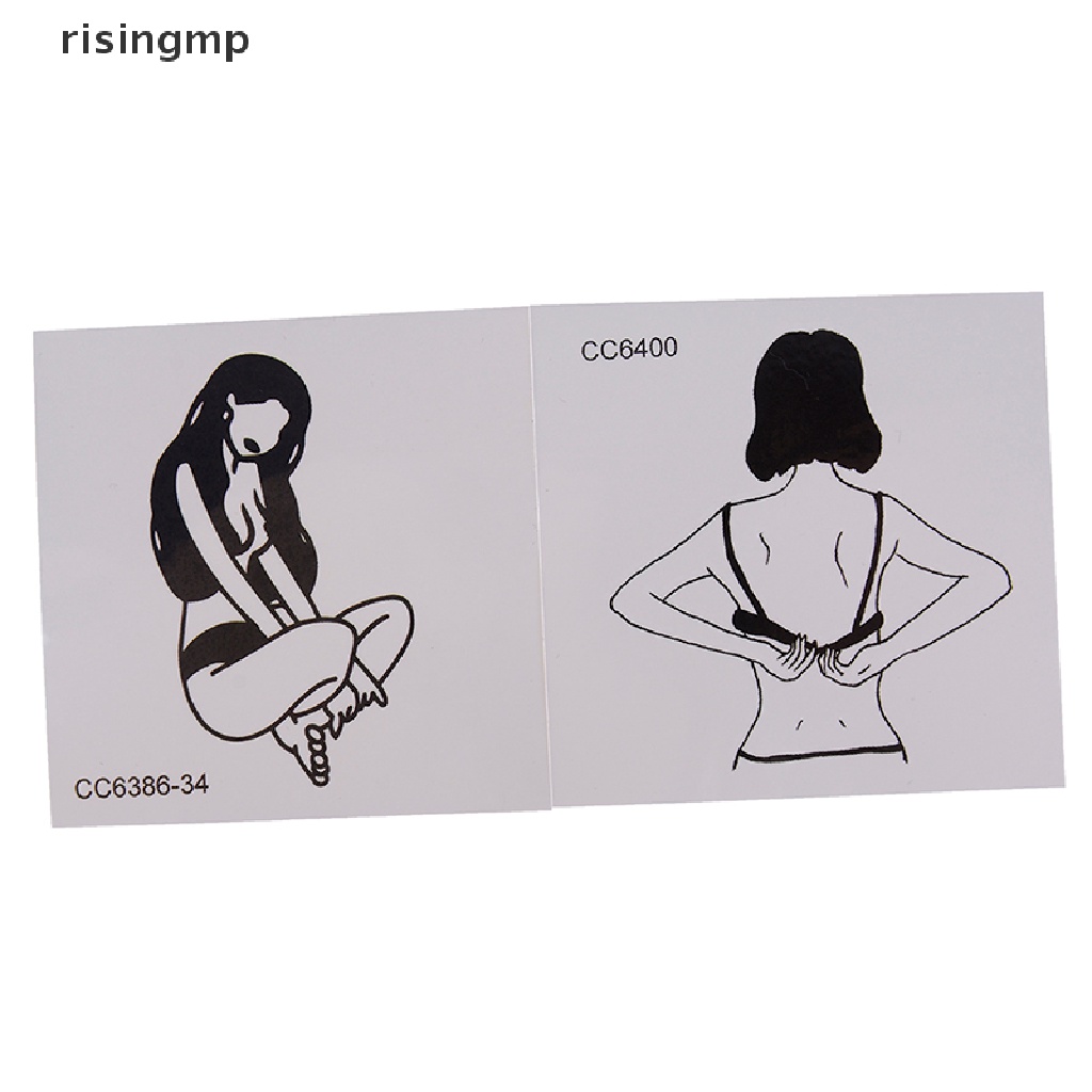 Set 5 Tấm Hình Xăm Dán Họa Tiết Trắng Đen Phong Cách Vintage ♨Nóng Bỏng