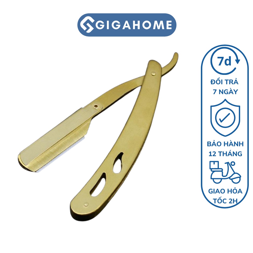 Dao Cạo Râu Hai Lưỡi Bằng Thép Không Gỉ GIGAHOME Cổ Điển Tiện Dụng Cho Salon 7373
