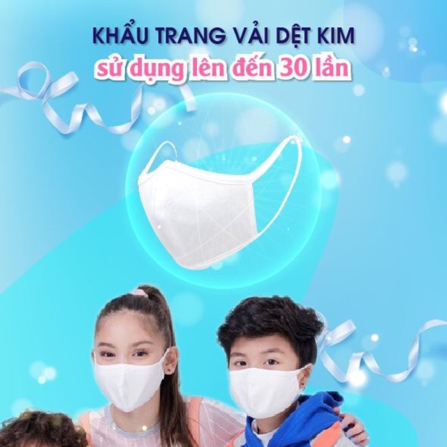 Khẩu trang vải dệt kim set 10 cái  (mua 5 set tặng 1 dung dịch diệt khuẩn )