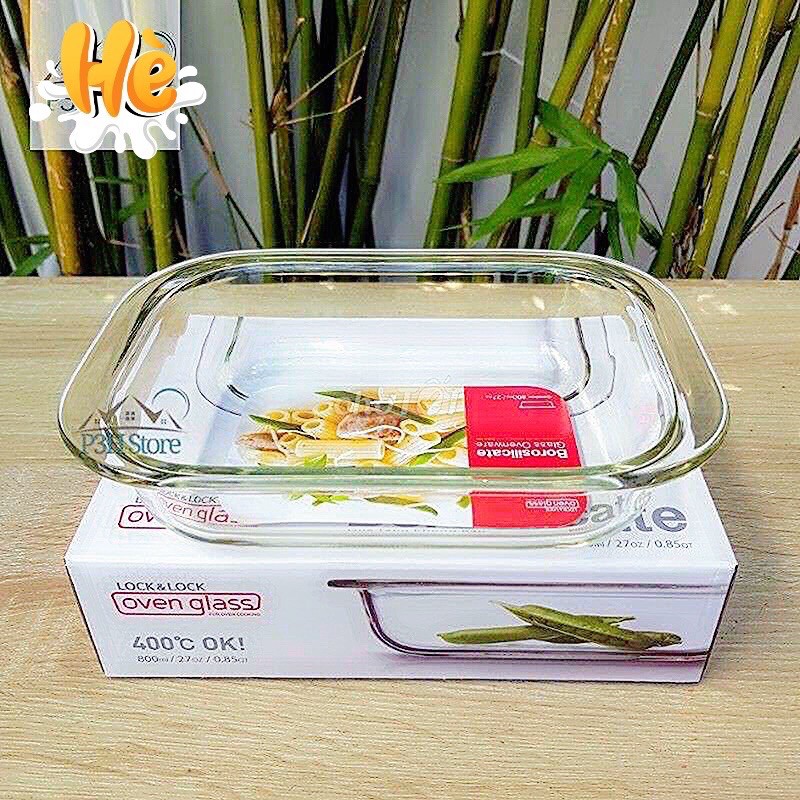Khay thủy tinh Lock&amp;Lock Borosilicate Glass 800ml . 2L