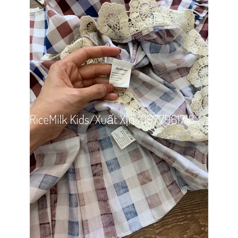 Váy Đầm Kẻ Ô hàng xuất dư xịn cho Bé Gái