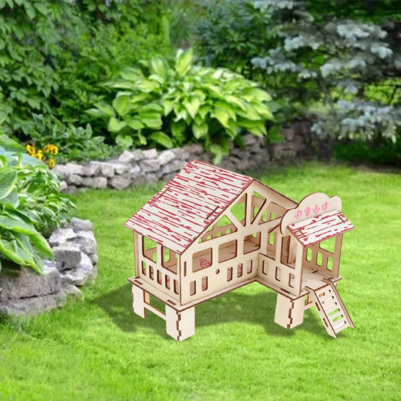 Nhà Gỗ Hai Tầng Cho Dành Chuột Hamster