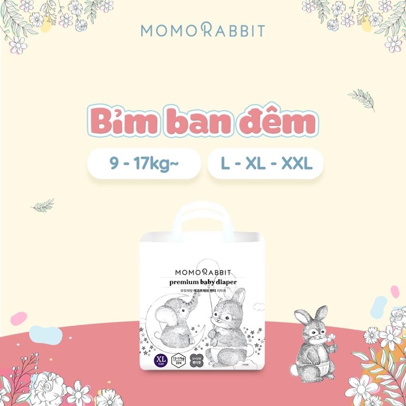 COMBO 1THÙNG/4BỊCH BỈM MOMO RABBIT DÁN/QUẦN S36/M32/L30/XL28 M30/L28/XL22/XXL18