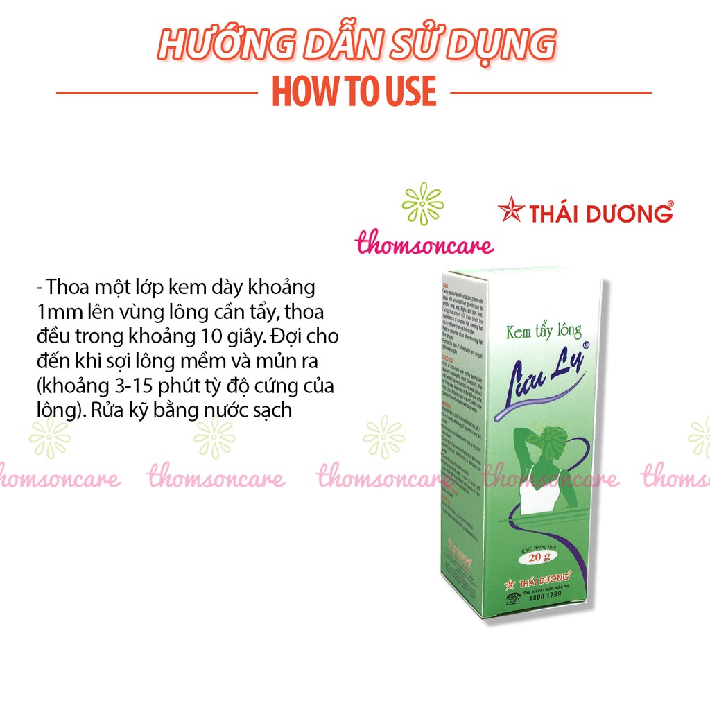 Kem tẩy lông triệt lông Lưu Ly - Thái Dương tuýp 20g gel làm sạch lông tay, lông chân, nách | BigBuy360 - bigbuy360.vn