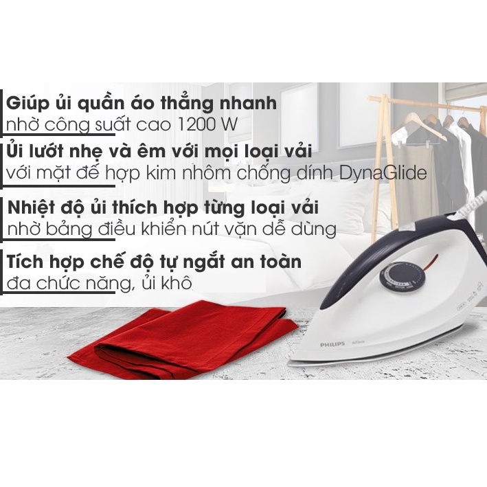 [CAM KẾT CHÍNH HÃNG] Bàn Ủi philip C160-1200 W có bảo hành