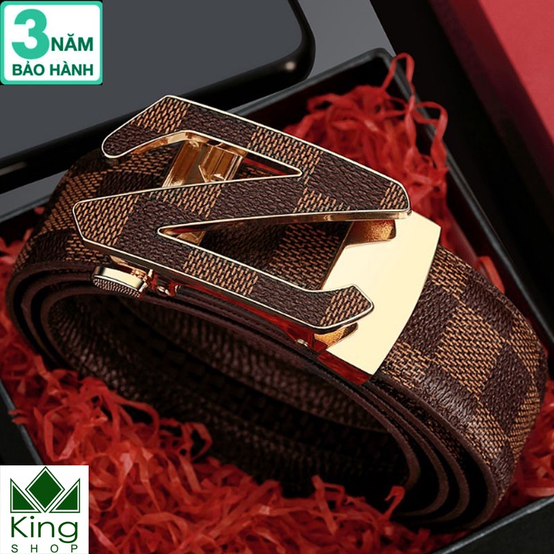 Thắt Lưng Dây Nịt Nam Da Bò 100%  Khóa Tự Động Mặt  (Bảo Hành 3 Năm) - Đồ da Kingshop