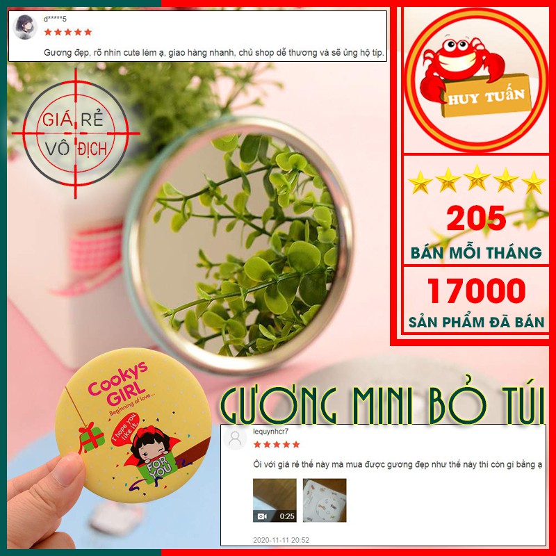 Gương mini cầm tay, gương trang điểm mini siêu cute bỏ túi (GM01)