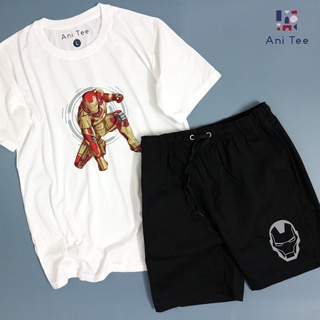 [UNISEX] Combo Áo Thun IRON MAN 100% Cotton + Short Kaki Phản Quang
