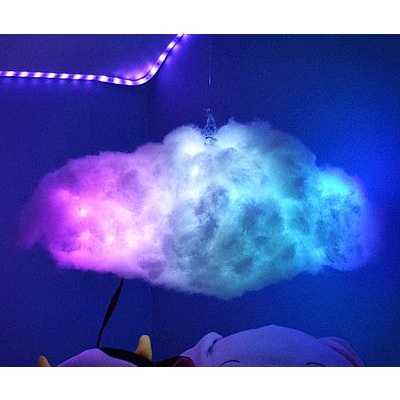 Đèn led trang trí phòng ngủ - Đèn đám mây decor cầu vồng, sấm chớp, khiển APP, nháy đuổi nhạc