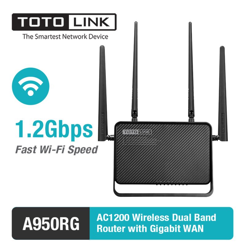 [FREESHIP] BỘ PHÁT WIFI TOTOLINK 1200Mbps A950RG (4 ANTEN) - A810R (5 ANTEN) XUYÊN TƯỜNG CAO CẤP