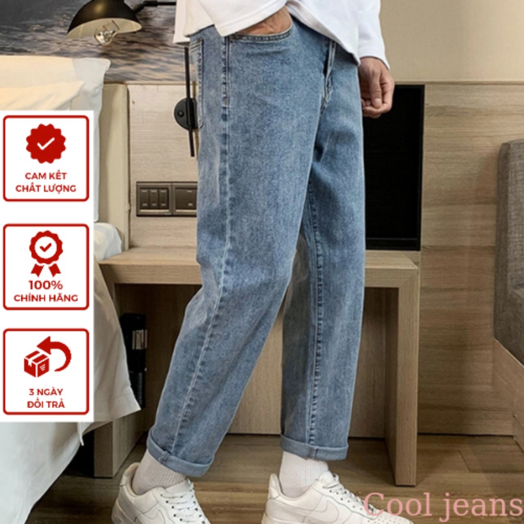 Quần jeans baggy nam xanh phong cách Hàn Quốc hot trend 2022