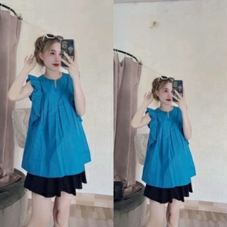 Áo bầu xinh mùa hè dambauxinh-L1046 Áo bầu thiết kế chất lụa mềm mát