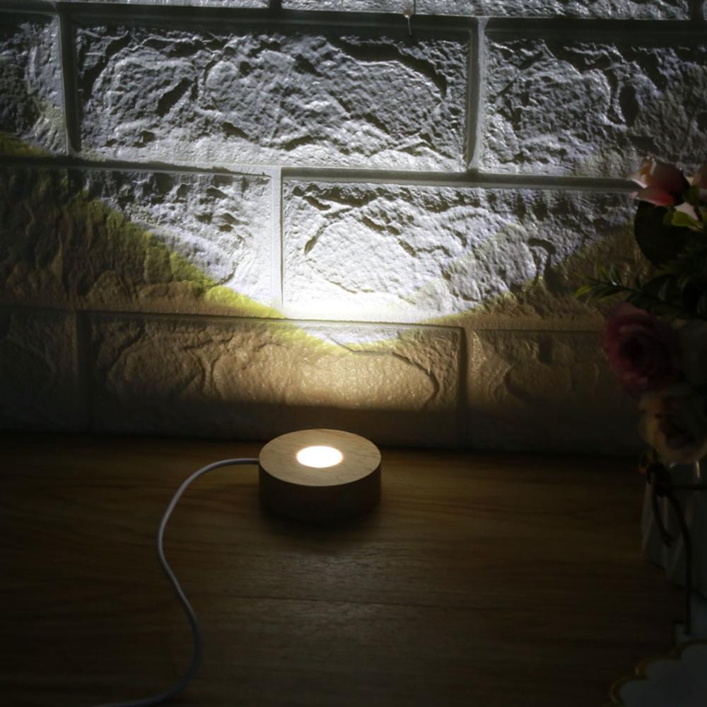 Đế Đèn LED Hình Tròn Bằng Gỗ Thủ Công Độc Đáo