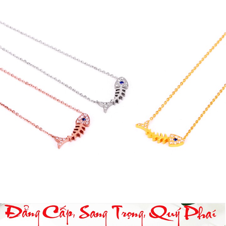 Dây chuyền nữ titan hình xương cá siêu đẹp, bền màu - độc lạ, hợp thời trang