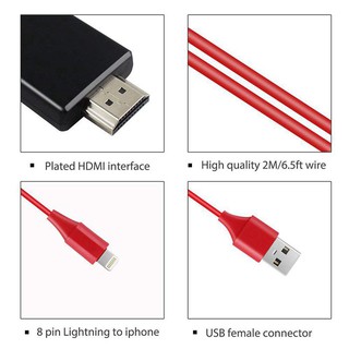 Dây cáp hdmi 2m cho iphone x 8 8 plus 7 7 plus