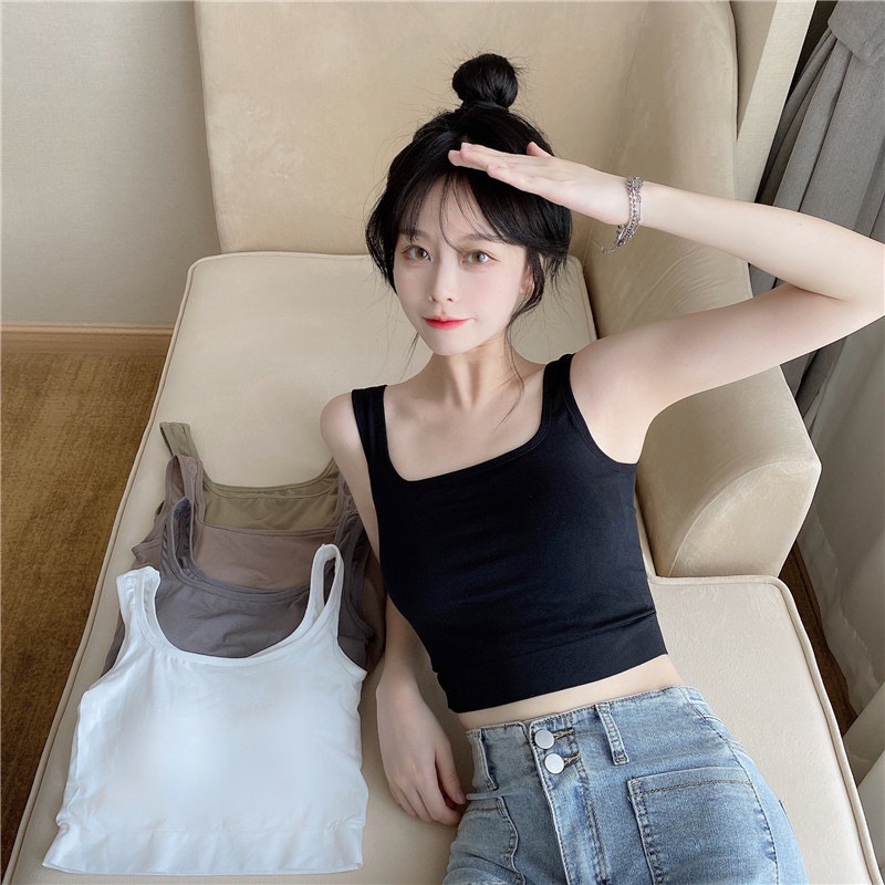 Áo Bra Nữ Thun Mềm Dáng Lửng Sẵn Đệm Ngực Siêu Hot Ms 233