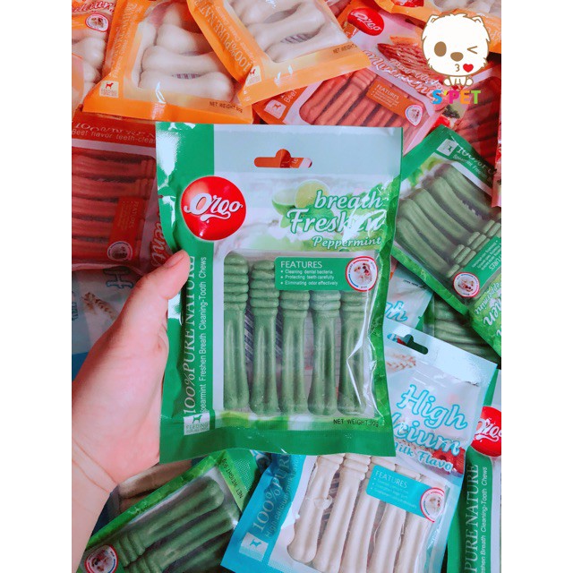 Xương bổ sung canxi orgo cho chó gặm sạch răng - 90gr vị bò