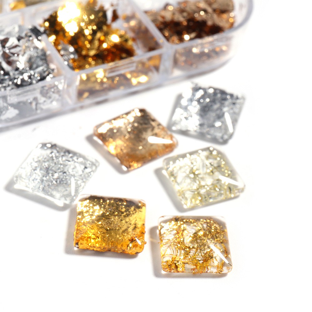 Hộp Lá Nhôm 6 Ngăn Dùng Để Trang Trí Móng Nghệ Thuật|​ Làm Móng Tay DIY