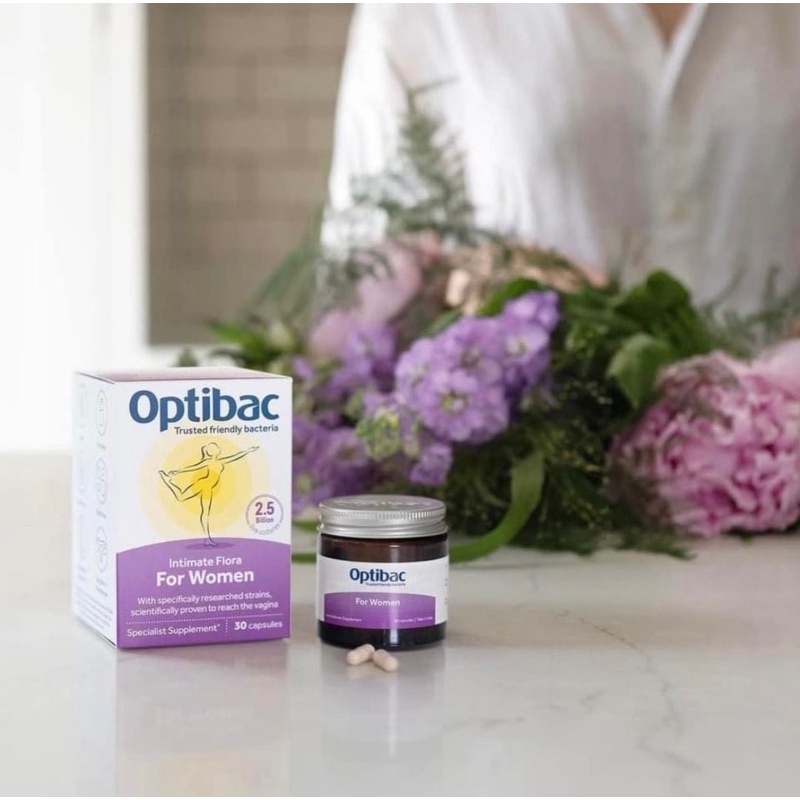 Men vi sinh Probiotics Optibac tím chăm sóc vùng kín âm đạo khỏe mạnh và thơm tho [Hàng chuẩn Air - Nội địa Anh]