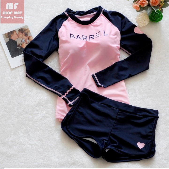 Đồ Bơi Tay Dài Chống Nắng AT540 Mây Xanh Áo Tắm Hai Mảnh Áo Dài Tay Quần Bơi Short | BigBuy360 - bigbuy360.vn